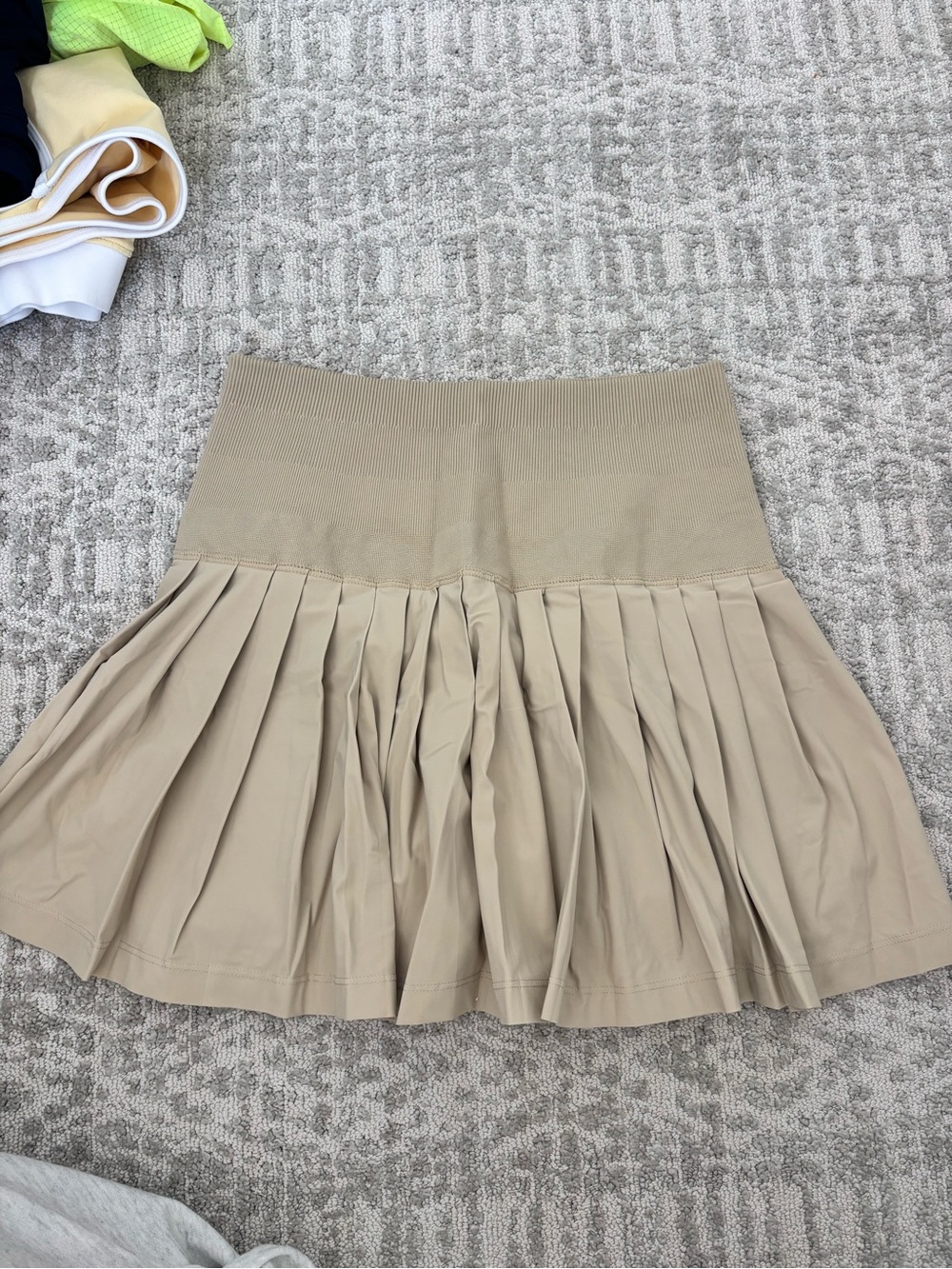 Wilson Neutral Beige Pleated Skater Skirt